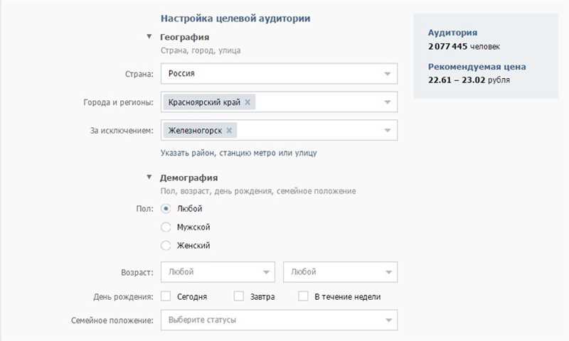 Таргетированная реклама ВКонтакте: выбираем целевую аудиторию